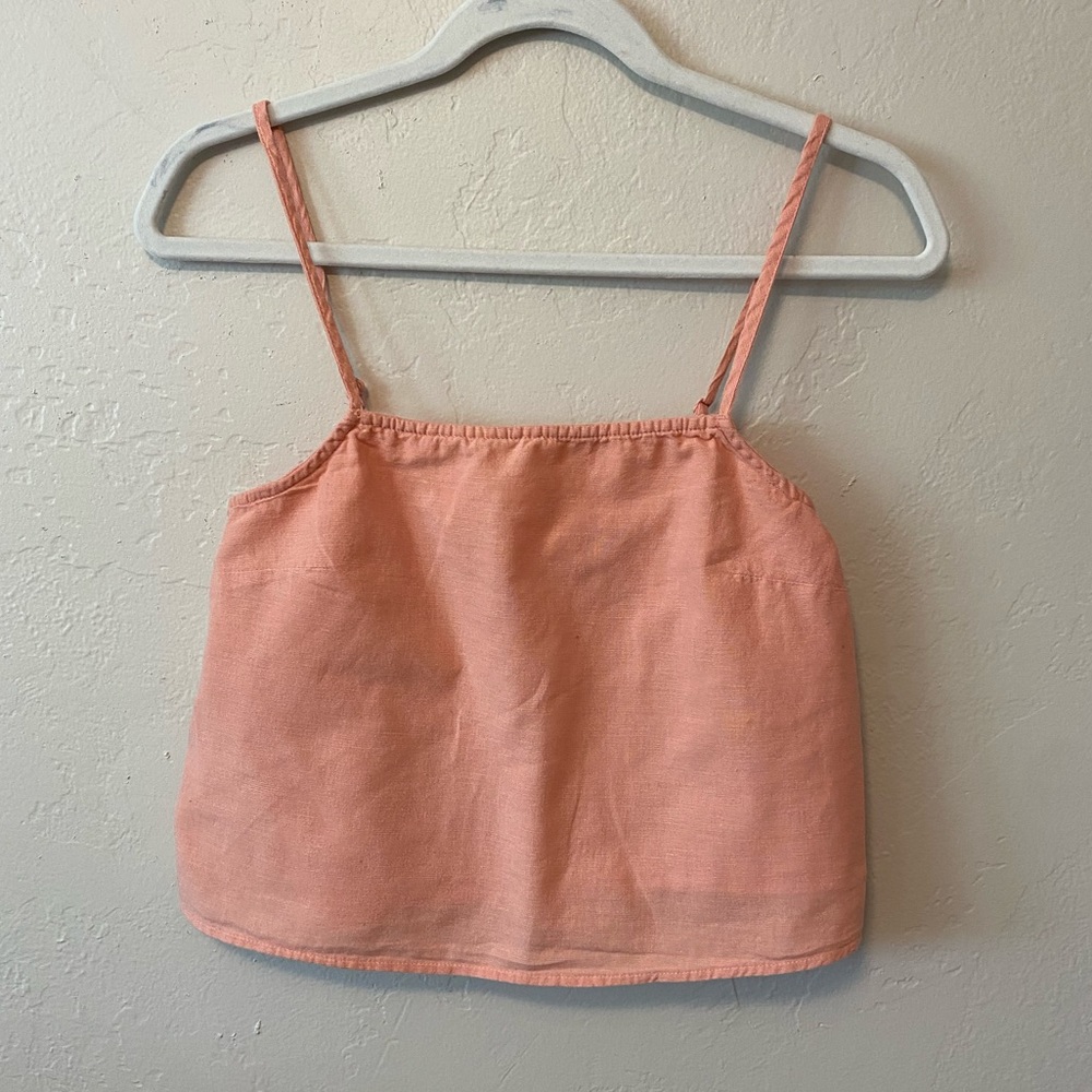 American Eagle Linen Square Neck Crop Tank